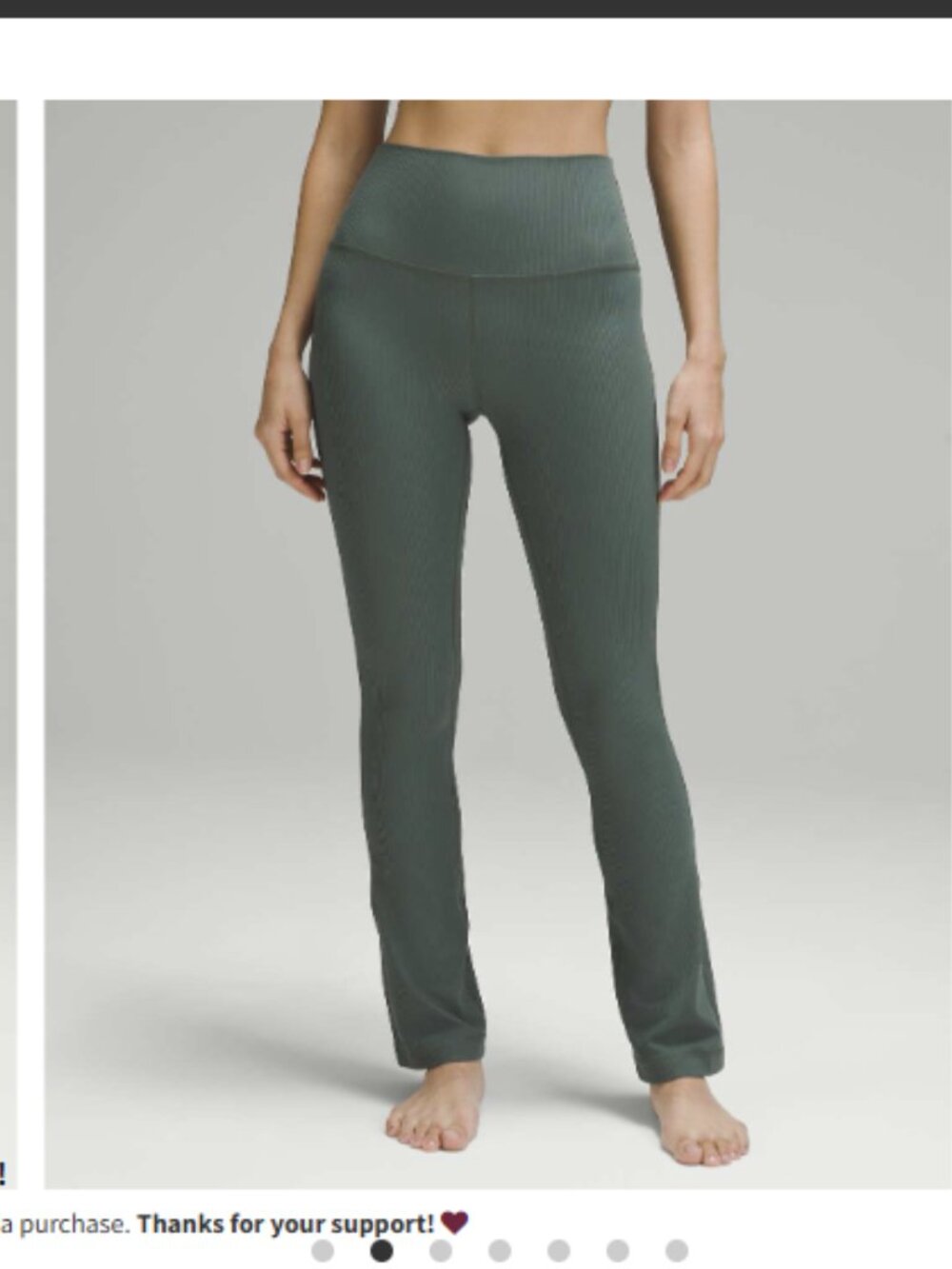 Lululemon Align Ribbed Mini-Flared Pant *Extra Short | Dark Forest Size: 8 - Picture 3 of 6